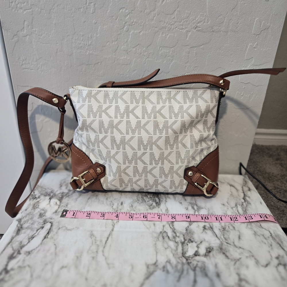 MICHAEL KORS Brown and Cream Crossbody